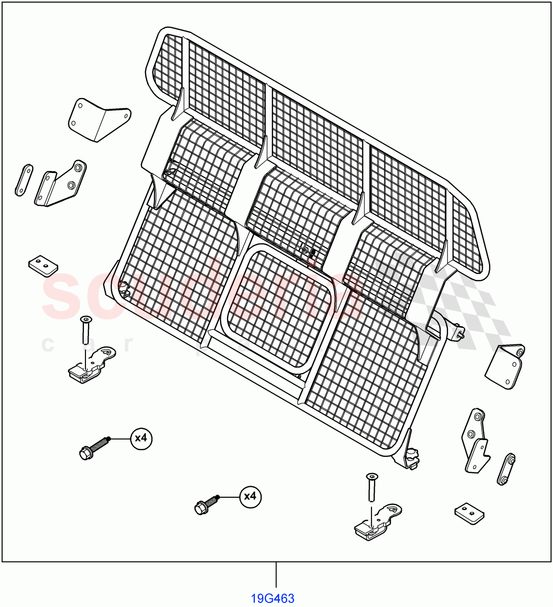 Cargo Barrier(Accessory)(For Unleaded Fuel,With Diesel Fuel Capability,Diesel/Electric - Hybrid) of Land Rover Land Rover Range Rover (2012-2021) [4.4 DOHC Diesel V8 DITC]