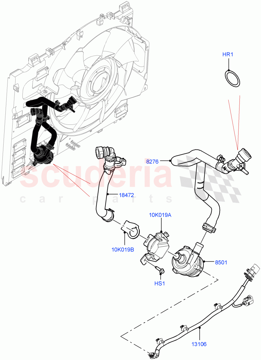 Water Pump(Auxiliary Unit)(3.0L AJ20P6 Petrol High)((V)FROMKA000001) of Land Rover Land Rover Range Rover Sport (2014+) [3.0 I6 Turbo Petrol AJ20P6]