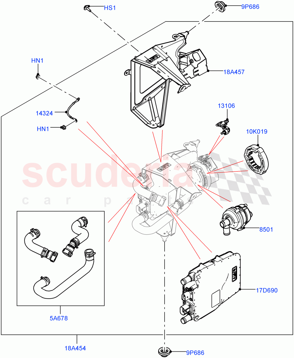 High Voltage Heater(2.0L AJ200P Hi PHEV)((V)FROMJA000001) of Land Rover Land Rover Range Rover Sport (2014+) [3.0 Diesel 24V DOHC TC]