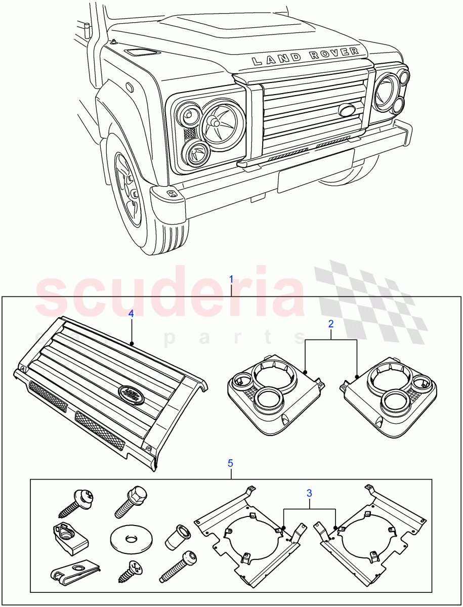 Headlamp Surrounds And Grille((V)FROM7A000001) of Land Rover Land Rover Defender (2007-2016)