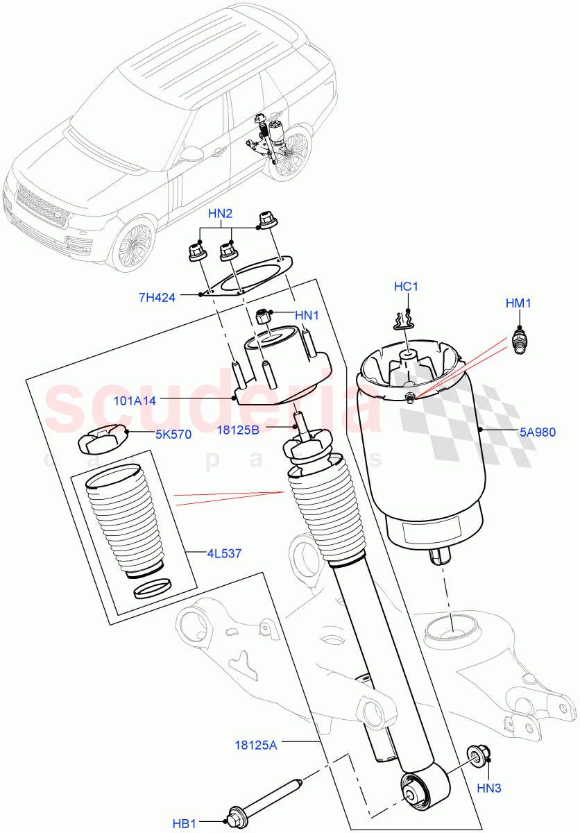 Rear Springs And Shock Absorbers of Land Rover Land Rover Range Rover (2012-2021) [5.0 OHC SGDI SC V8 Petrol]