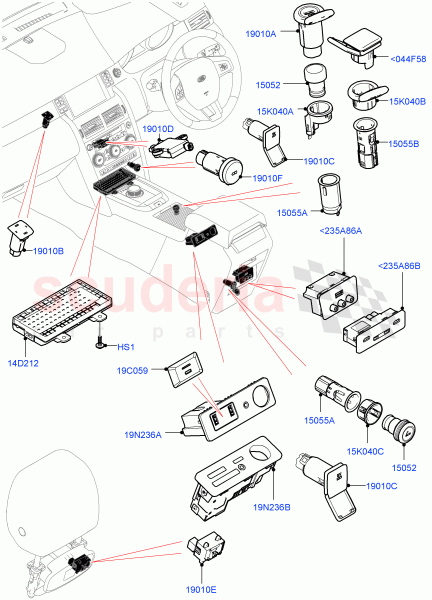Instrument Panel Related Parts (Halewood (UK)) of Land Rover Land Rover Discovery Sport (2015+) [2.0 Turbo Petrol AJ200P]