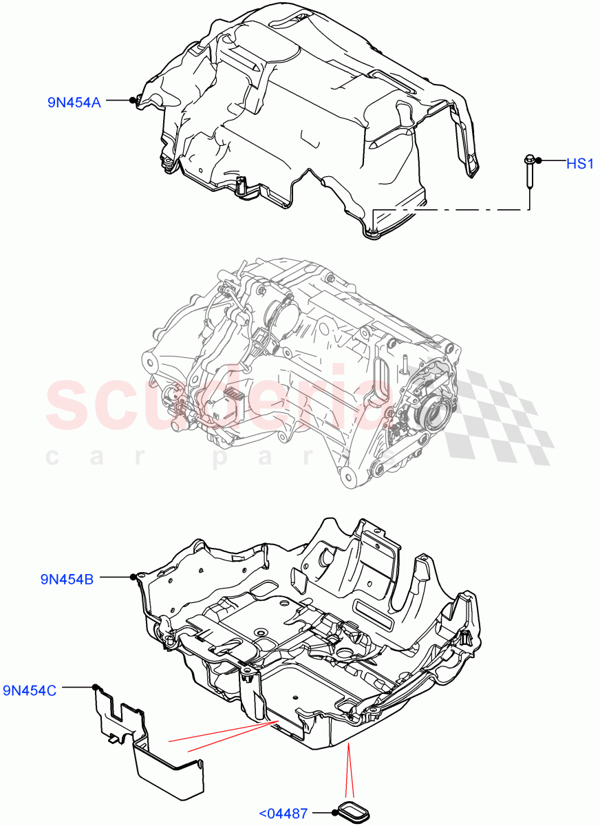 Rear Electric Drive Unit (Heatshields) (1.5L AJ20P3 Petrol High PHEV, Changsu (China)) ((V) FROMMG575835) of Land Rover Land Rover Range Rover Evoque (2019+) [1.5 I3 Turbo Petrol AJ20P3]
