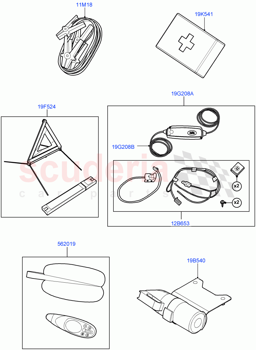 Emergency Equipment (Accessory) (Halewood (UK), Halewood Plant) of Land Rover Land Rover Discovery Sport (2015+) [2.0 Turbo Diesel AJ21D4]