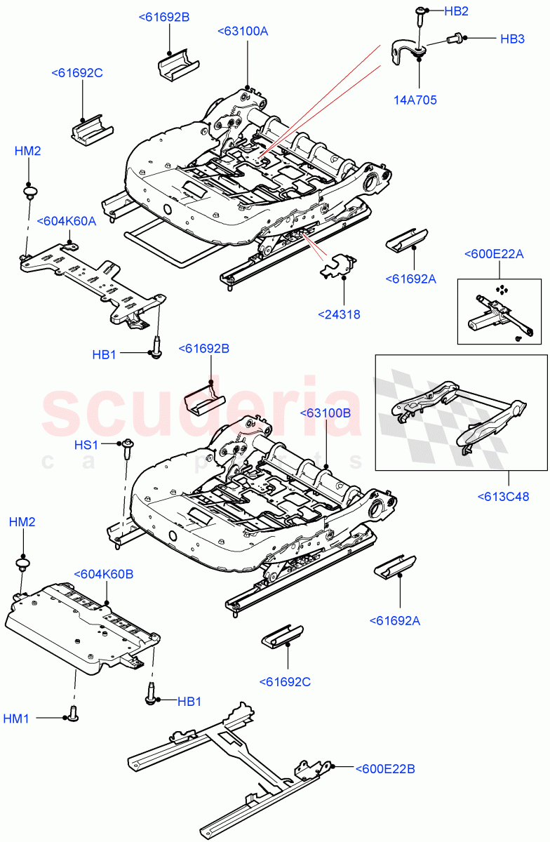 Front Seat Base(Itatiaia (Brazil)) of Land Rover Land Rover Range Rover Evoque (2019+) [1.5 I3 Turbo Petrol AJ20P3]