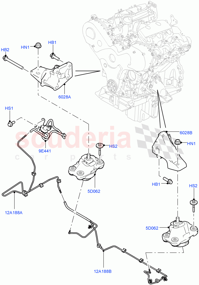 Engine Mounting (3.0 V6 Diesel) of Land Rover Land Rover Range Rover (2012-2021) [4.4 DOHC Diesel V8 DITC]