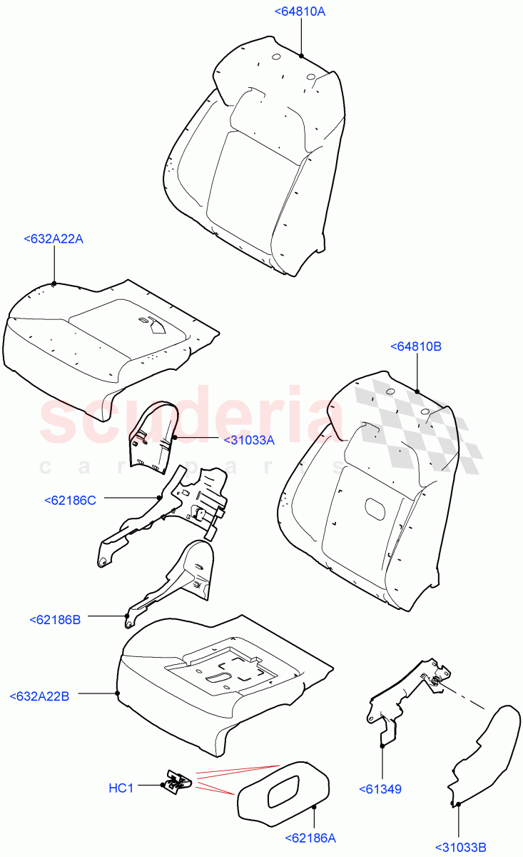 Front Seat Pads/Valances & Heating(Pads/Valances)(Drv/Pass Electric Front Seat Adjust,Non SVR,Driver/Pass Elec Fr Seat Adj/Memory,Electric Front Seat Adj Drv Memory)((V)TOHA999999) of Land Rover Land Rover Range Rover Sport (2014+) [3.0 I6 Turbo Petrol AJ20P6]