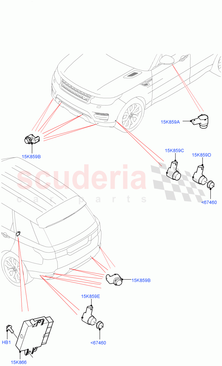 Parking Distance Control(Version - Core,Non SVR)((V)FROMJA000001) of Land Rover Land Rover Range Rover Sport (2014+) [3.0 Diesel 24V DOHC TC]