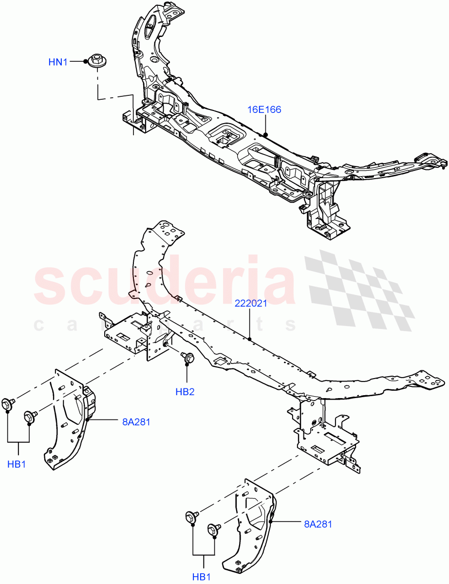 Front Panels, Aprons & Side Members(Front End)(Itatiaia (Brazil))((V)FROMGT000001) of Land Rover Land Rover Discovery Sport (2015+) [2.2 Single Turbo Diesel]