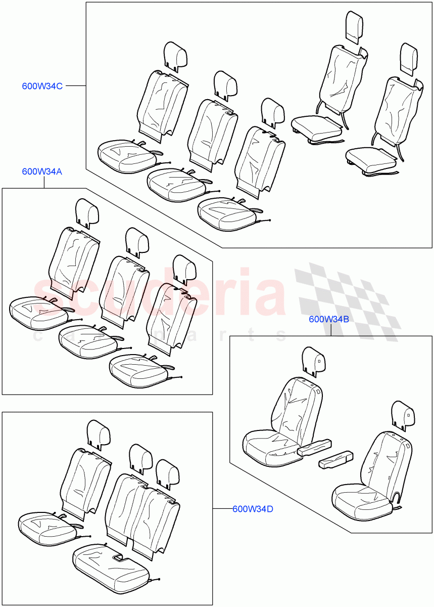 Accessory Front & Rear Seat Covers(Accessory)((V)FROMAA000001) of Land Rover Land Rover Discovery 4 (2010-2016) [3.0 DOHC GDI SC V6 Petrol]