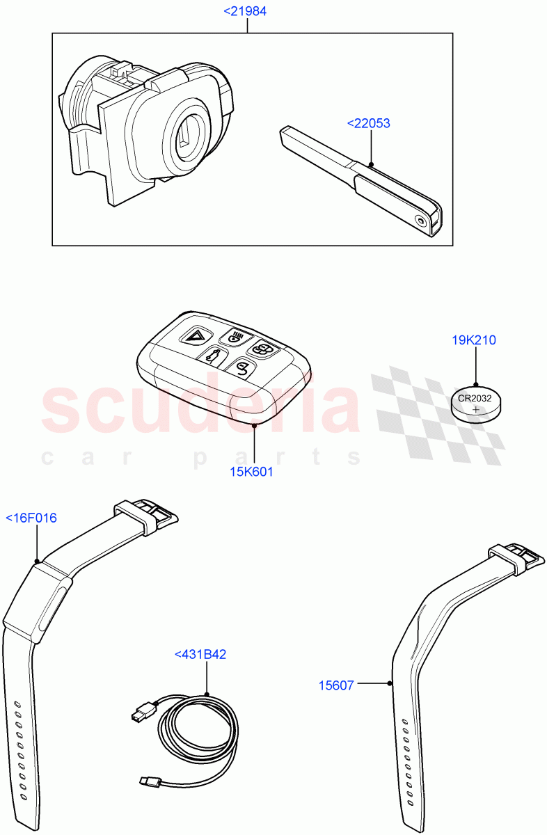 Vehicle Lock Sets And Repair Kits (Nitra Plant Build) ((V) FROMK2000001) of Land Rover Land Rover Discovery 5 (2017+) [2.0 Turbo Petrol AJ200P]