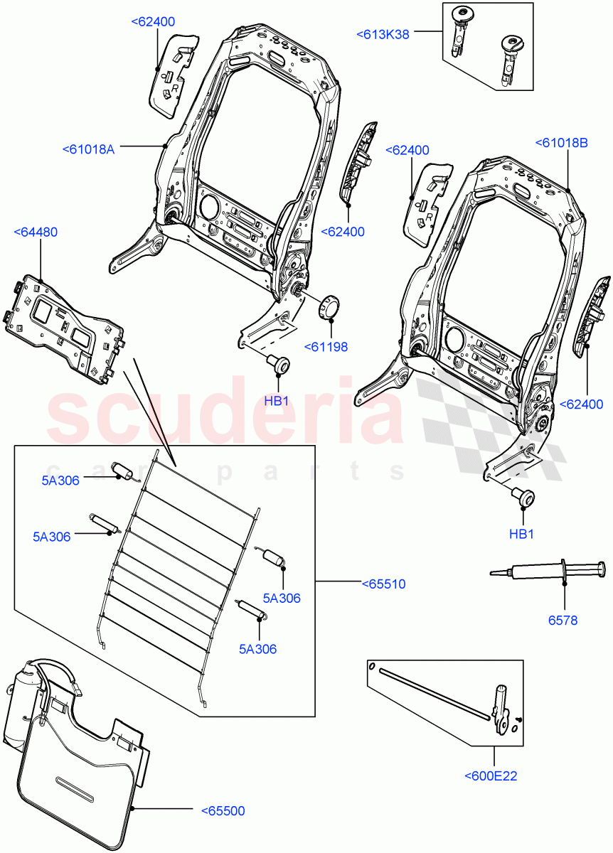 Front Seat Back(5 Door,Itatiaia (Brazil),Seat - Standard)((V)FROMGT000001) of Land Rover Land Rover Range Rover Evoque (2012-2018) [2.0 Turbo Petrol AJ200P]