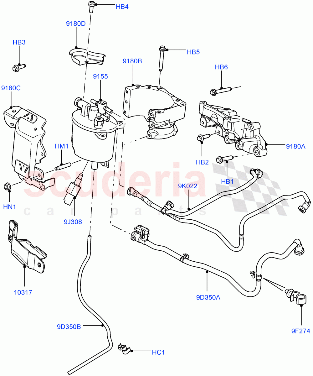 Fuel Filter (2.2L CR DI 16V Diesel, 2.2L DOHC EFI TC DW12) of Land Rover Land Rover Discovery Sport (2015+) [2.2 Single Turbo Diesel]