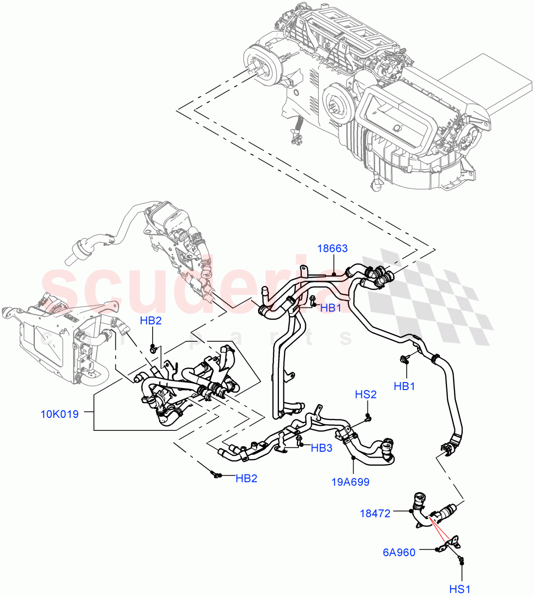 Heater Hoses(2.0L AJ200P Hi PHEV,Pre-Condition w/oFuel Operated Heat,Fuel Heater W/Pk Heat With Remote,Fuel Fired Heater With Park Heat)((V)FROMM2000001) of Land Rover Land Rover Defender (2020+) [2.0 Turbo Petrol AJ200P]