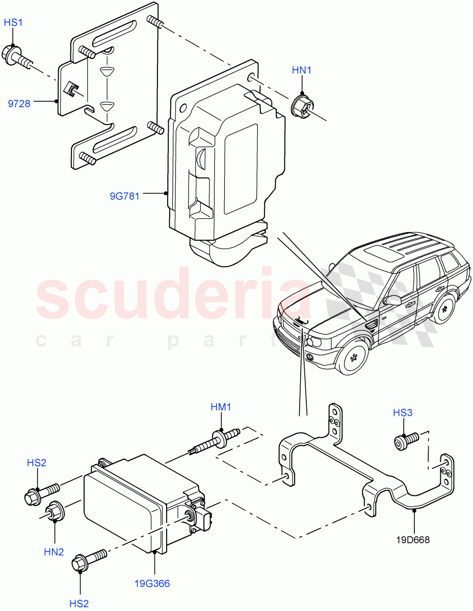 Speed Control(3.6L V8 32V DOHC EFi Diesel Lion,With Adaptive Speed Control)((V)TO9A999999) of Land Rover Land Rover Range Rover Sport (2005-2009) [3.6 V8 32V DOHC EFI Diesel]