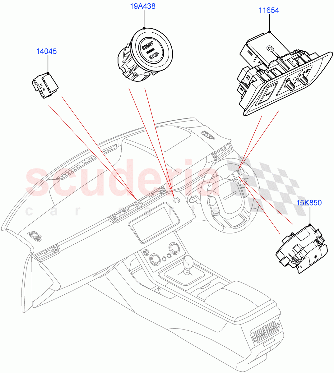 Switches(Facia And Console)(Itatiaia (Brazil)) of Land Rover Land Rover Range Rover Evoque (2019+) [2.0 Turbo Petrol AJ200P]