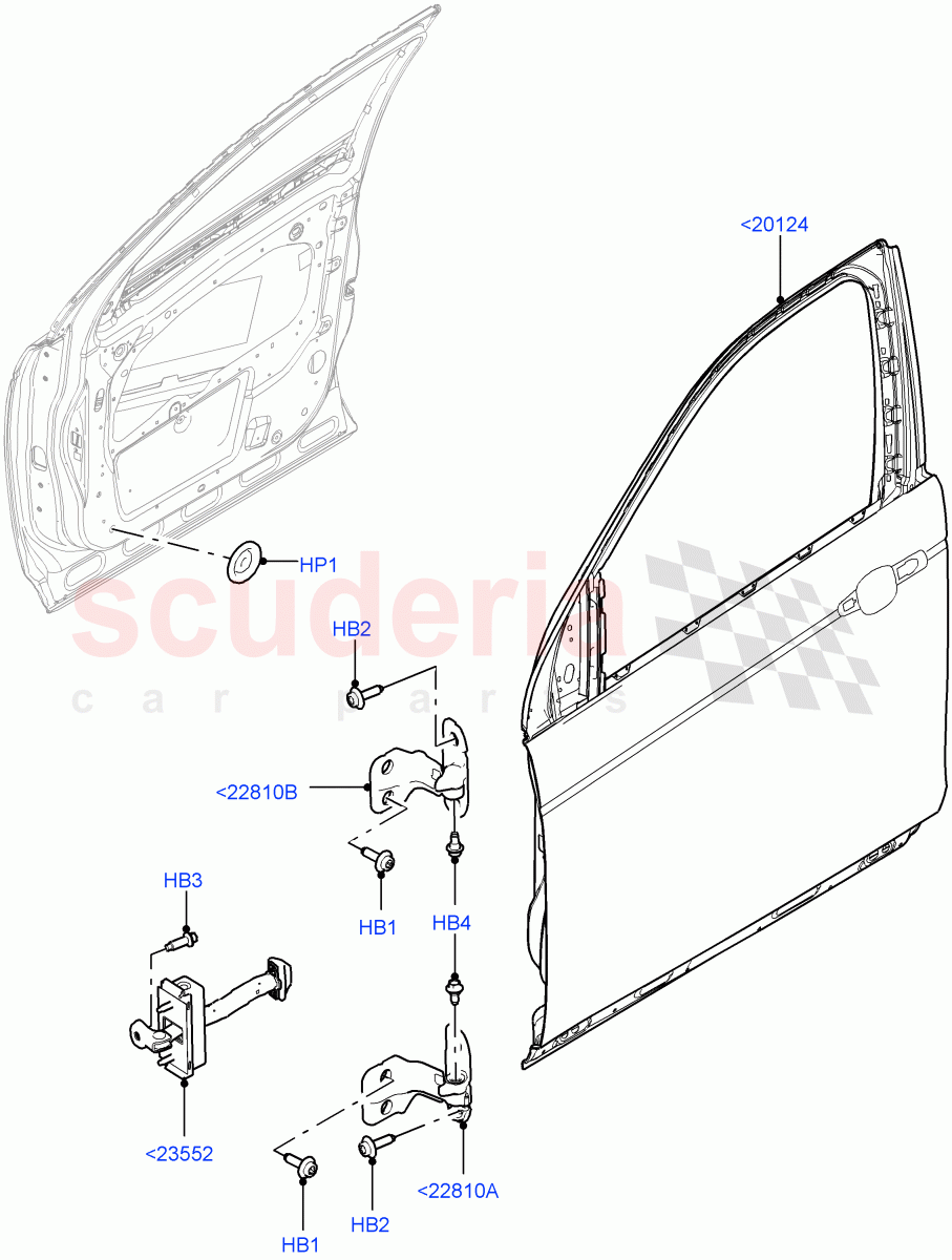 Front Doors, Hinges & Weatherstrips(Weatherstrips And Seals)(Changsu (China))((V)FROMFG000001) of Land Rover Land Rover Discovery Sport (2015+) [1.5 I3 Turbo Petrol AJ20P3]