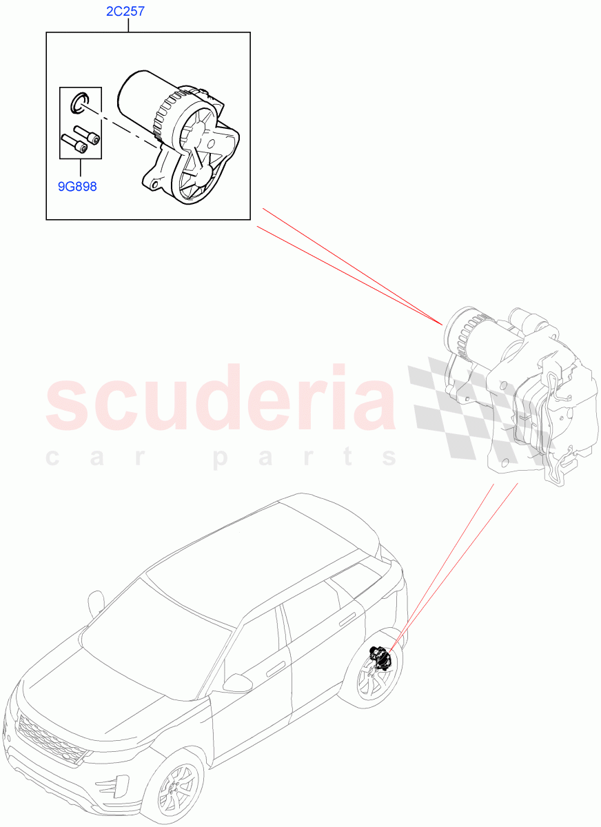 Parking Brake(Itatiaia (Brazil),Less Electric Engine Battery,Electric Engine Battery-MHEV) of Land Rover Land Rover Range Rover Evoque (2019+) [2.0 Turbo Petrol AJ200P]