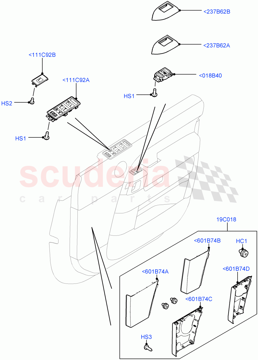 Front Door Trim Installation(For Switches, Speaker Grille)((V)TOHA999999) of Land Rover Land Rover Range Rover (2012-2021) [2.0 Turbo Petrol GTDI]