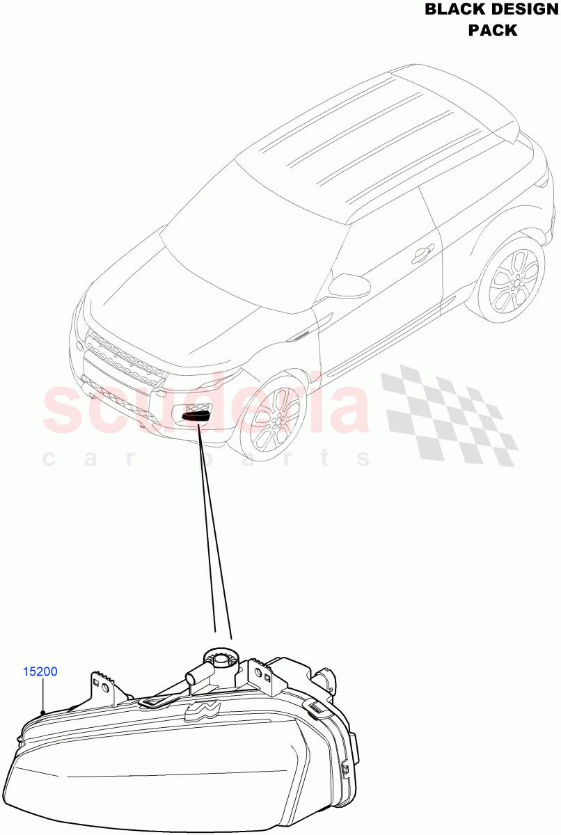 Front Fog Lamps(Halewood (UK),With Smoked Front Fog Lamps,Black Pack) of Land Rover Land Rover Range Rover Evoque (2012-2018) [2.0 Turbo Petrol GTDI]