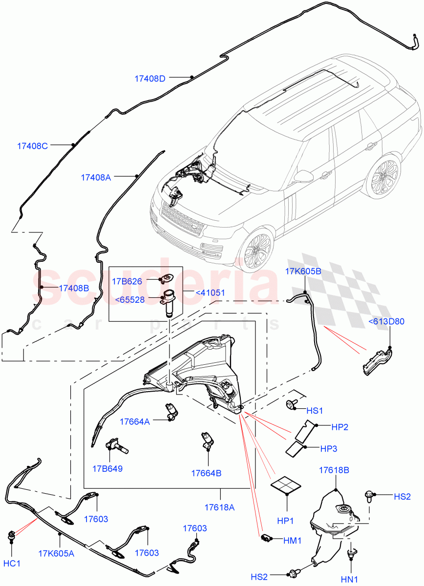 Windscreen Washer of Land Rover Land Rover Range Rover Sport (2014+) [5.0 OHC SGDI SC V8 Petrol]