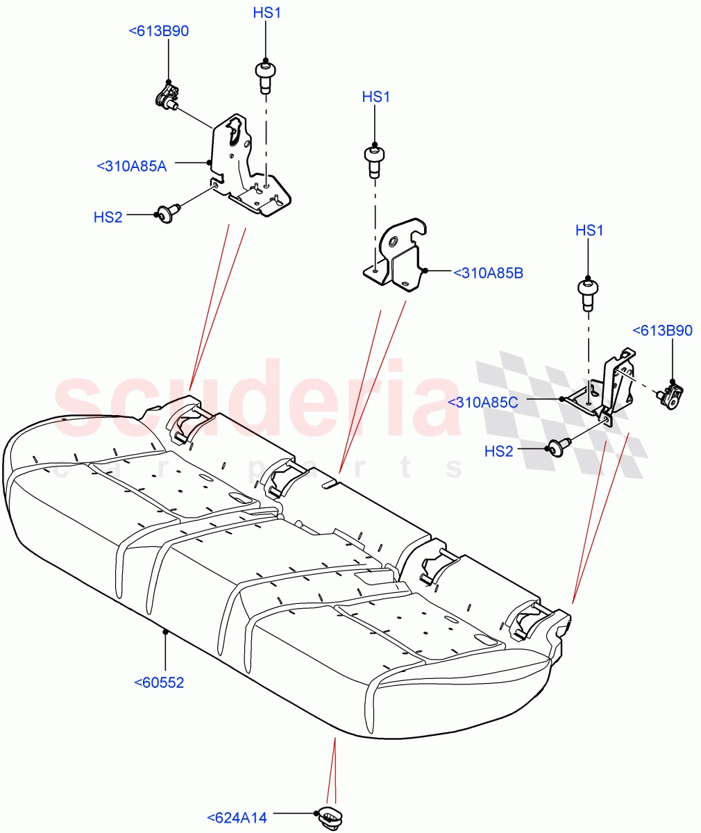 Rear Seat Base(Changsu (China)) of Land Rover Land Rover Range Rover Evoque (2019+) [1.5 I3 Turbo Petrol AJ20P3]