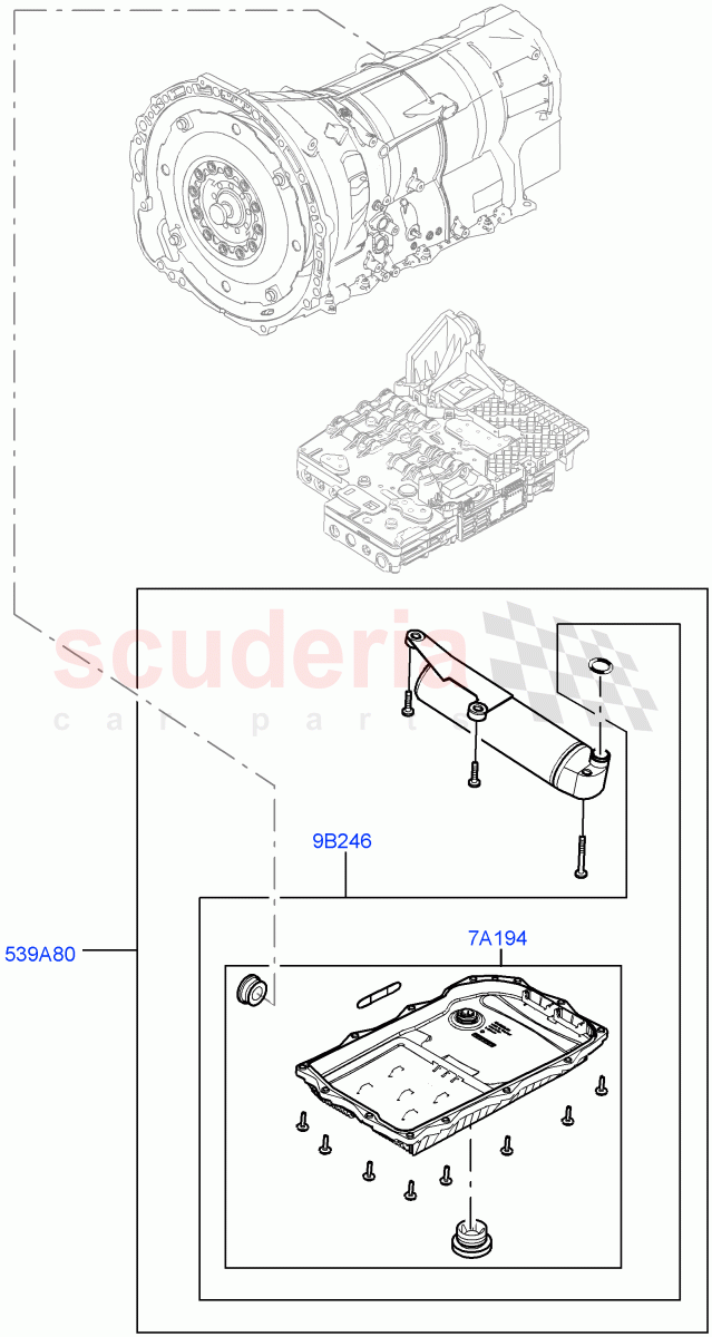 Valve Body - Main Control & Servo's(3.0L AJ20P6 Petrol High,8 Speed Auto Trans ZF 8HP76,4.4L DOHC DITC V8 Diesel,3.0L AJ20D6 Diesel High)((V)FROMKA000001) of Land Rover Land Rover Range Rover Velar (2017+) [3.0 I6 Turbo Petrol AJ20P6]