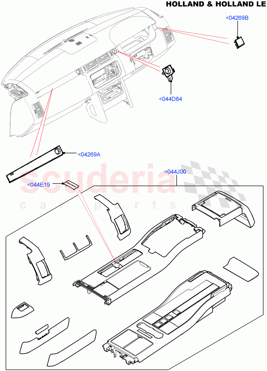 Instrument Panel (External, Holland & Holland LE) (Console Deployable Tables) ((V) FROMFA000001) of Land Rover Land Rover Range Rover (2012-2021) [2.0 Turbo Petrol AJ200P]
