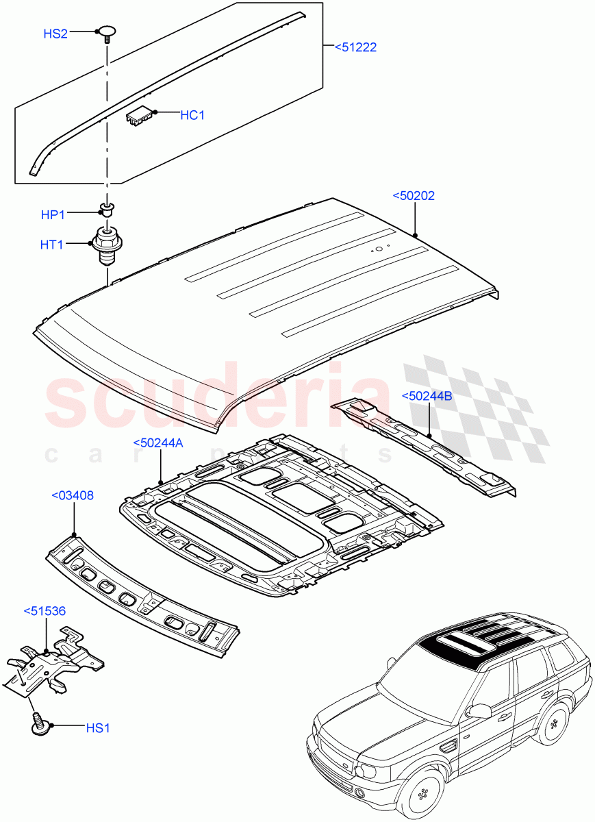 Roof - Sheet Metal(Less Sun Roof)((V)FROMAA000001) of Land Rover Land Rover Range Rover Sport (2010-2013) [3.6 V8 32V DOHC EFI Diesel]