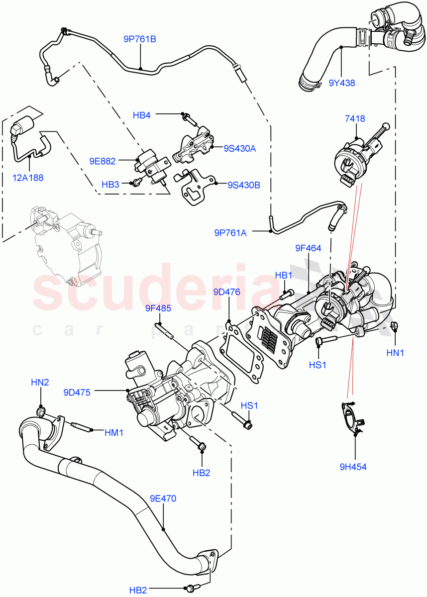 Exhaust Gas Recirculation(2.2L CR DI 16V Diesel)((V)FROMBH000001) of Land Rover Land Rover Range Rover Evoque (2012-2018) [2.2 Single Turbo Diesel]