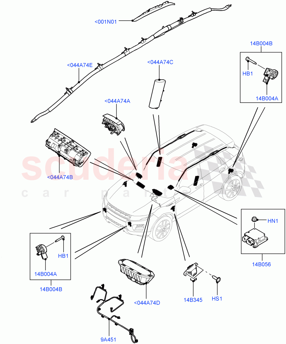 Airbag System(Itatiaia (Brazil))((V)FROMGT000001) of Land Rover Land Rover Range Rover Evoque (2012-2018) [2.2 Single Turbo Diesel]