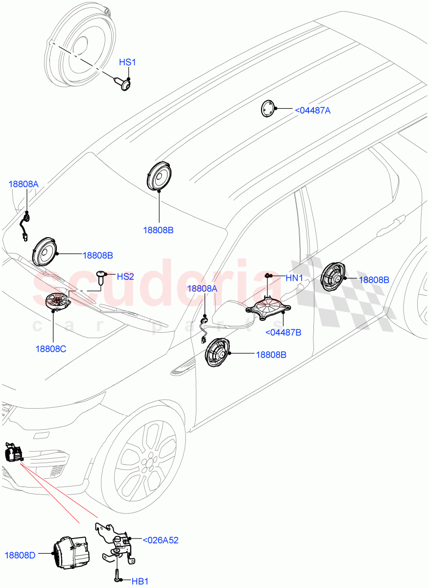 Speakers(Changsu (China),Standard Audio (Base)) of Land Rover Land Rover Discovery Sport (2015+) [2.0 Turbo Diesel AJ21D4]