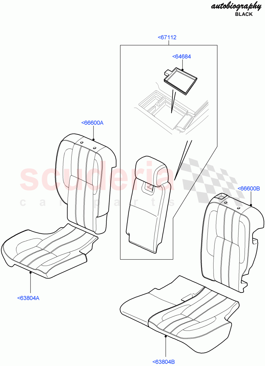 Rear Seat Covers(Autobiography Black LE)((V)FROMAA313069) of Land Rover Land Rover Range Rover (2010-2012) [5.0 OHC SGDI SC V8 Petrol]