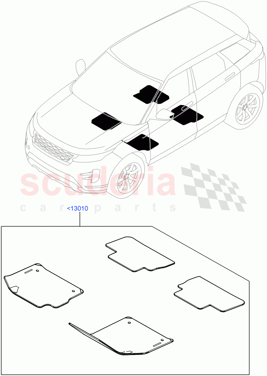 Floor Mats(Changsu (China))((V)FROMMG575835) of Land Rover Land Rover Range Rover Evoque (2019+) [1.5 I3 Turbo Petrol AJ20P3]