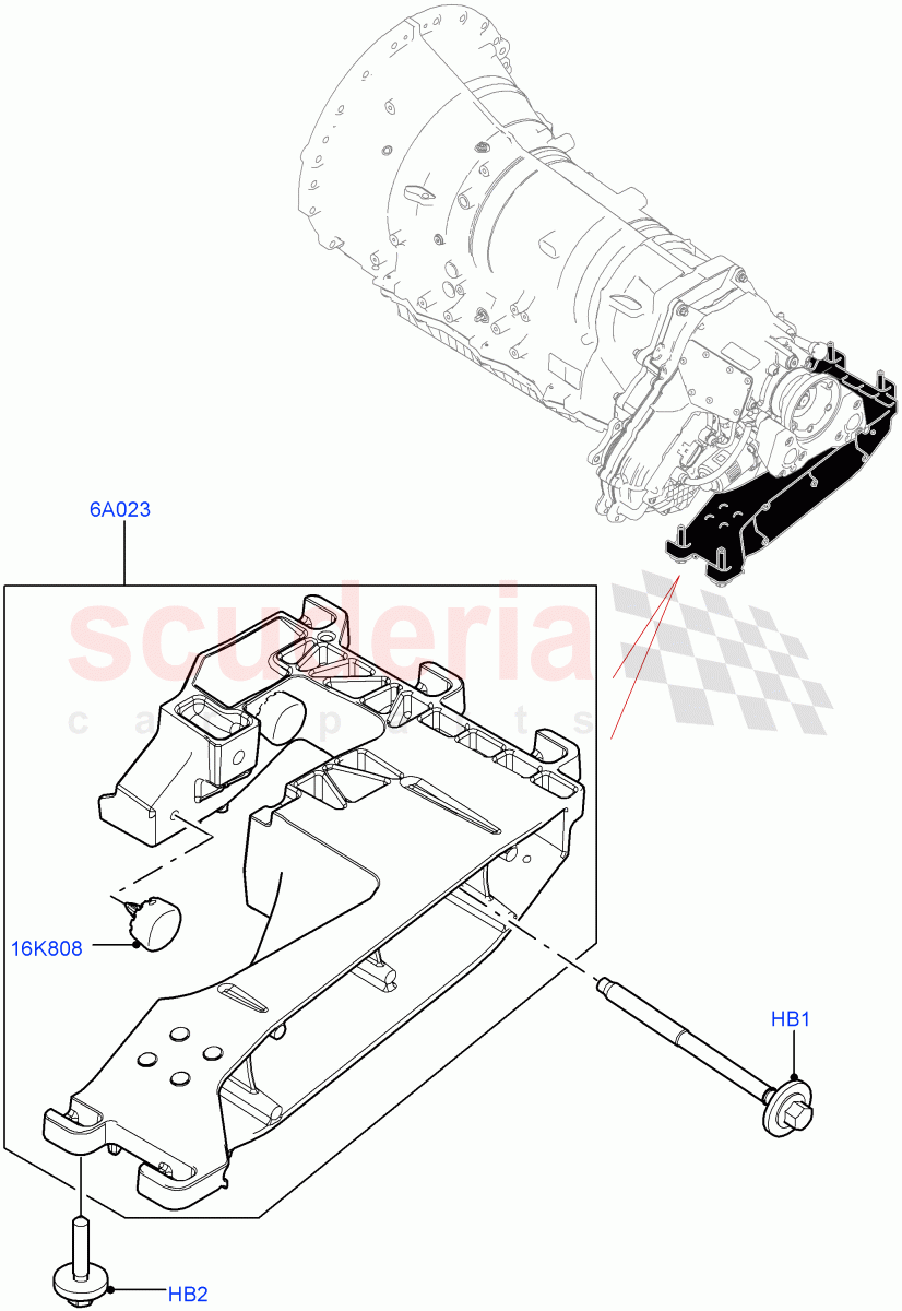 Transmission Mounting(3.0 V6 Diesel) of Land Rover Land Rover Range Rover Velar (2017+) [3.0 I6 Turbo Diesel AJ20D6]