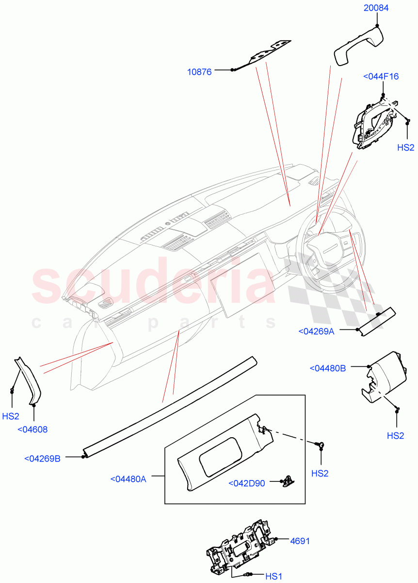 Instrument Panel(External Components, Centre) of Land Rover Land Rover Range Rover (2022+) [4.4 V8 Turbo Petrol NC10]