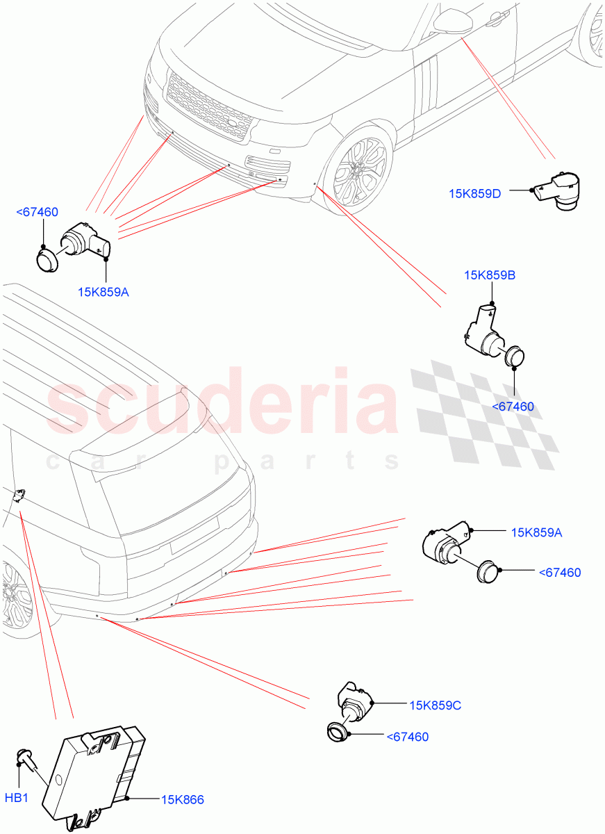 Parking Distance Control((V)FROMJA000001) of Land Rover Land Rover Range Rover (2012-2021) [4.4 DOHC Diesel V8 DITC]