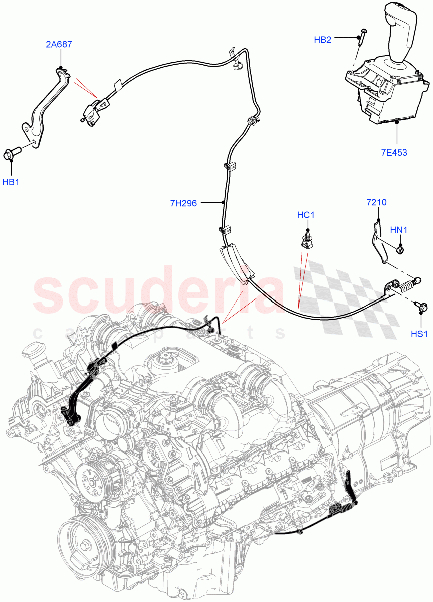 Gear Change-Automatic Transmission (4.4L DOHC DITC V8 Diesel, 8 Speed Auto Trans ZF 8HP76) ((V) FROMKA000001) of Land Rover Land Rover Range Rover Sport (2014+) [2.0 Turbo Diesel]