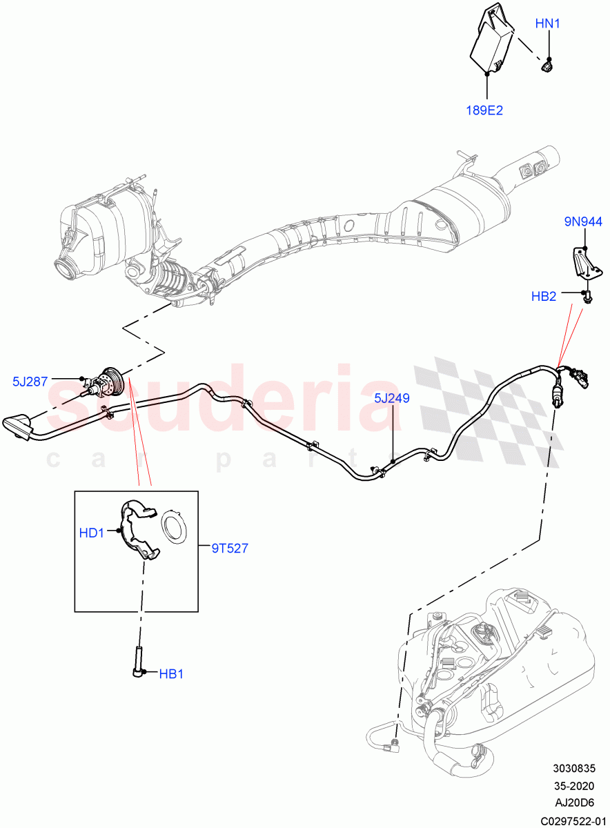 Exhaust Fluid Injection System (Injector and Control Unit) (3.0L AJ20D6 Diesel High, With Diesel Exh Fluid Emission Tank) ((V) FROMLA000001) of Land Rover Land Rover Range Rover Sport (2014+) [3.0 I6 Turbo Diesel AJ20D6]