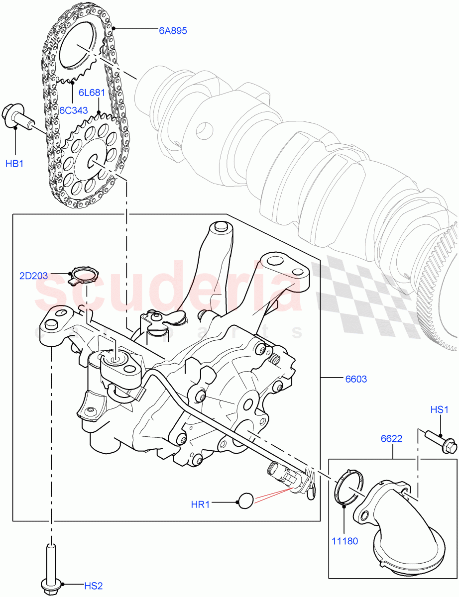 Oil Pump(2.0L AJ20P4 Petrol Mid PTA,Changsu (China)) of Land Rover Land Rover Range Rover Evoque (2019+) [2.0 Turbo Petrol AJ200P]