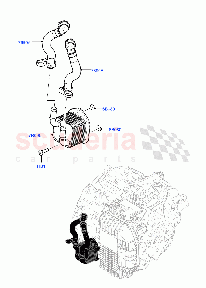 Transmission Cooling Systems(1.5L AJ20P3 Petrol High,8 Speed Automatic Trans 8G30,Changsu (China),1.5L AJ20P3 Petrol High PHEV) of Land Rover Land Rover Range Rover Evoque (2019+) [2.0 Turbo Diesel]