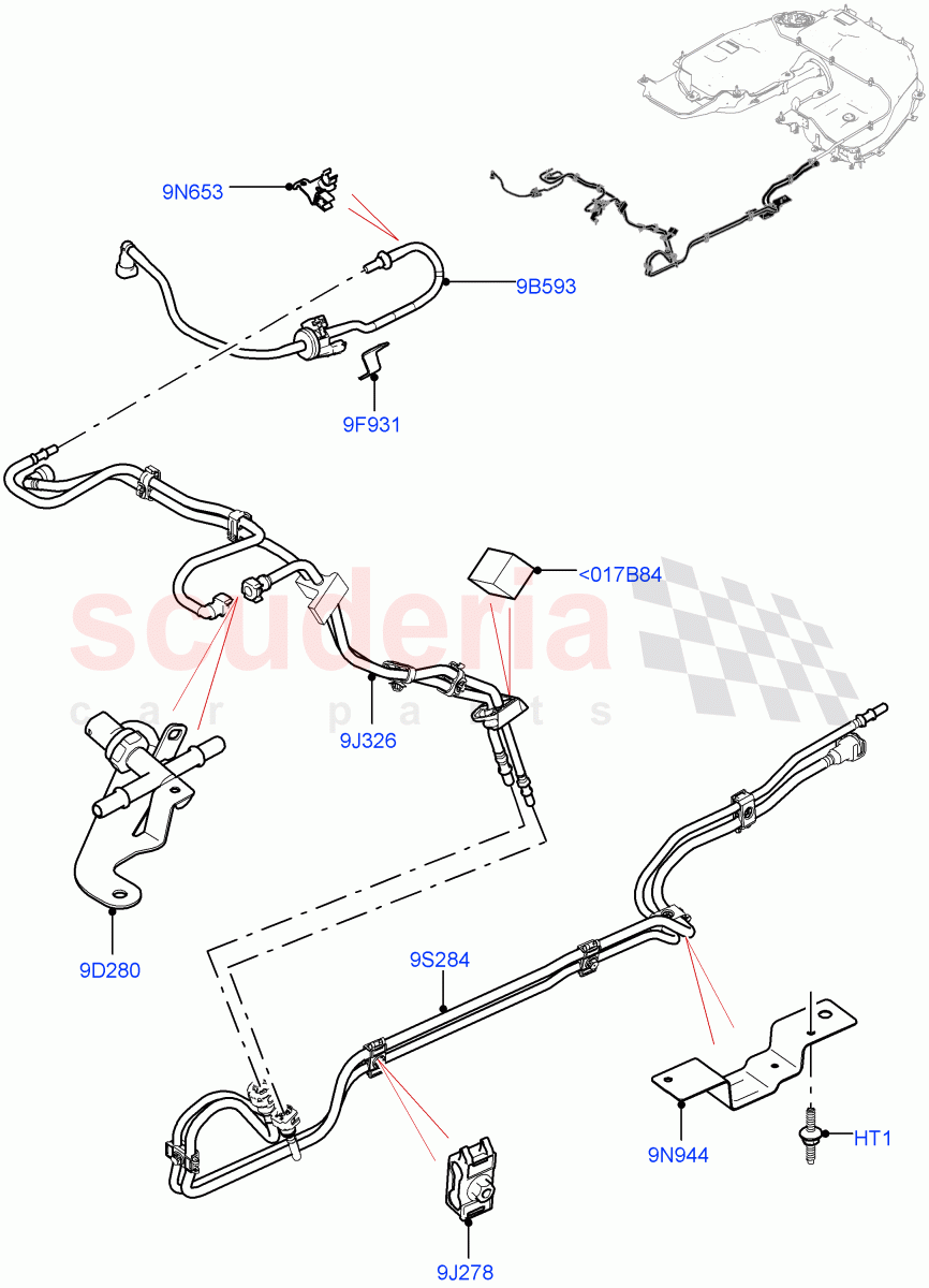Fuel Lines (Front, Solihull Plant Build) (3.0L DOHC GDI SC V6 PETROL) ((V) FROMHA000001) of Land Rover Land Rover Discovery 5 (2017+) [3.0 DOHC GDI SC V6 Petrol]