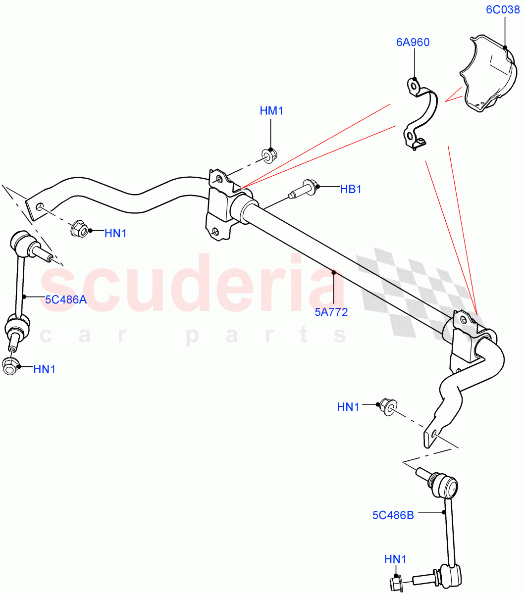 Rear Cross Member & Stabilizer Bar (Stabilizer Bar) of Land Rover Land Rover Defender (2020+) [2.0 Turbo Diesel]
