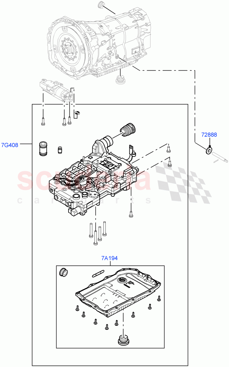 Valve Body - Main Control & Servo's(3.0 V6 D Gen2 Twin Turbo,8 Speed Auto Trans ZF 8HP70 HEV 4WD,3.0 V6 Diesel Electric Hybrid Eng,3.0 V6 D Gen2 Mono Turbo)((V)FROMFA000001) of Land Rover Land Rover Range Rover (2012-2021) [3.0 Diesel 24V DOHC TC]