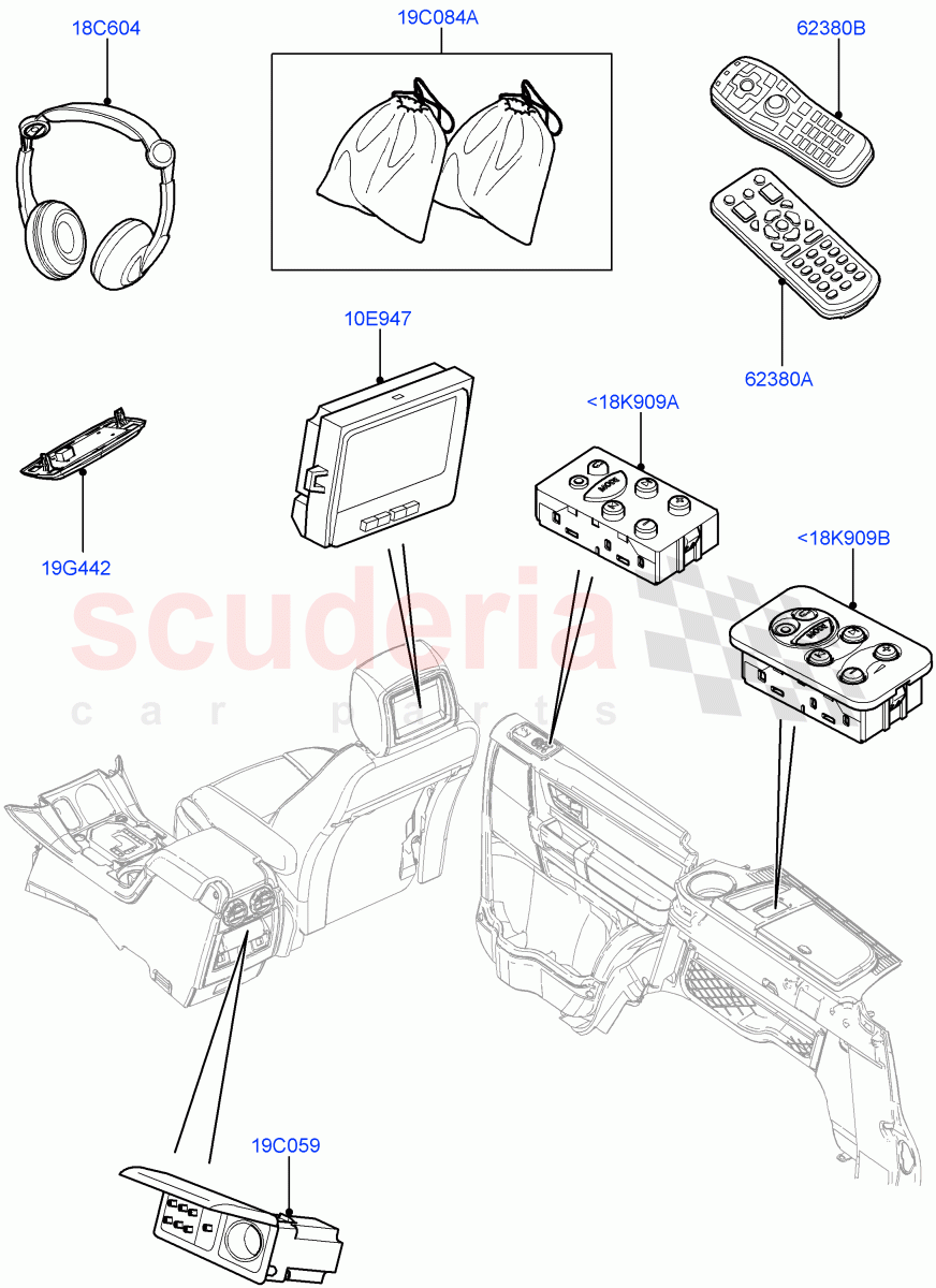 Family Entertainment System (Rear Seat) ((V) FROMAA000001, (V) TODA999999) of Land Rover Land Rover Discovery 4 (2010-2016) [3.0 DOHC GDI SC V6 Petrol]