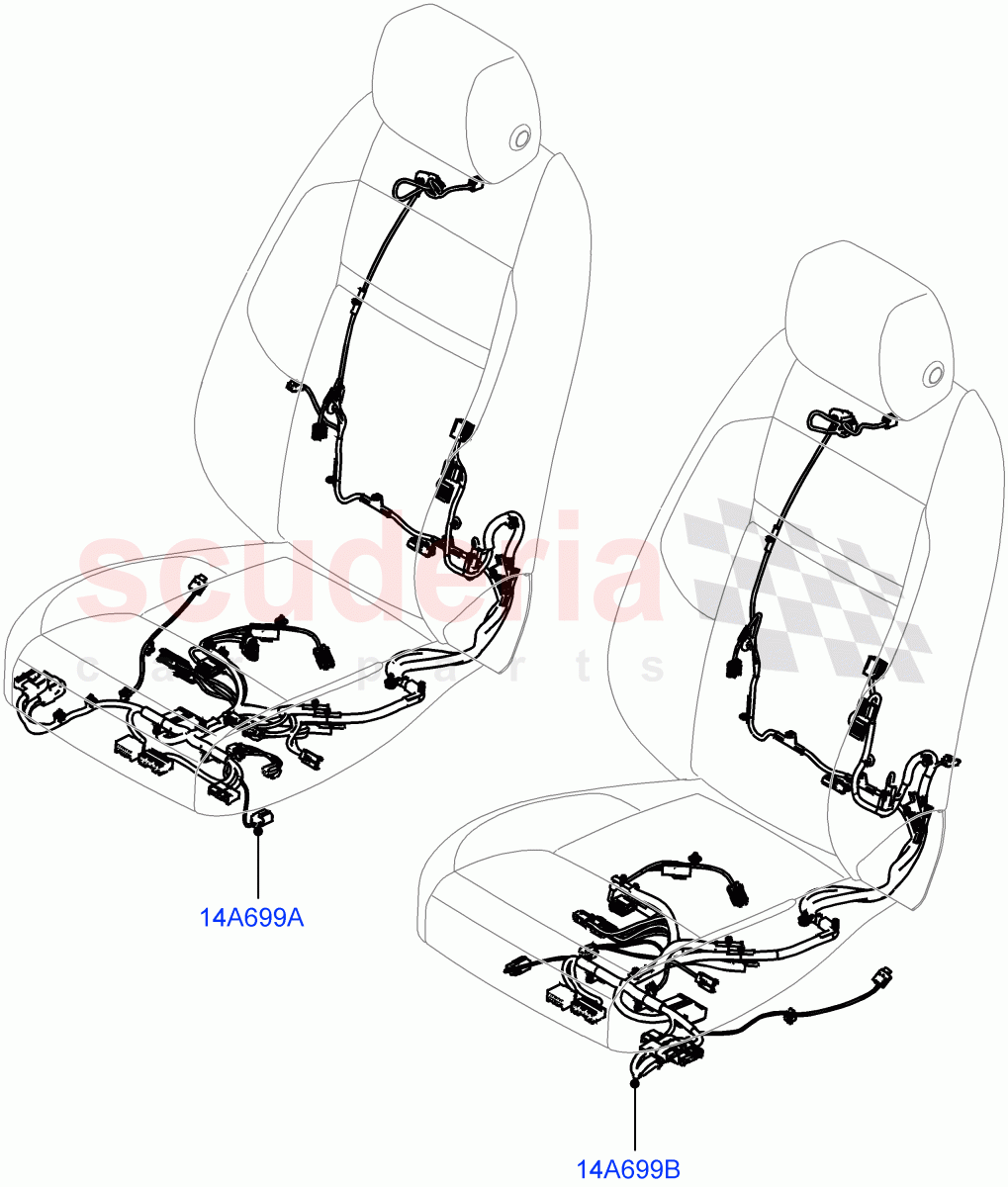 Wiring - Seats(Halewood (UK))((V)TOMH999999) of Land Rover Land Rover Range Rover Evoque (2019+) [1.5 I3 Turbo Petrol AJ20P3]