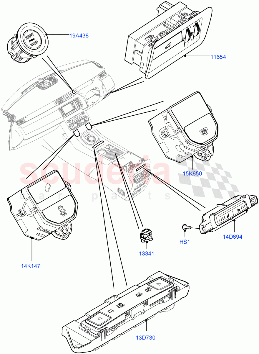 Switches(Facia And Console)(Halewood (UK)) of Land Rover Land Rover Range Rover Evoque (2012-2018) [2.0 Turbo Petrol GTDI]