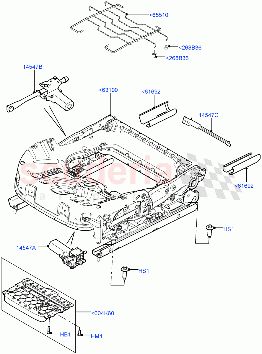 Front Seat Base(Electric Front Seat Adj Non-Memory,Changsu (China),Driver/Pass Elec Fr Seat Adj/Memory,Electric Front Seat Adj Drv Memory)((V)FROMEG000001) of Land Rover Land Rover Range Rover Evoque (2012-2018) [2.0 Turbo Petrol AJ200P]