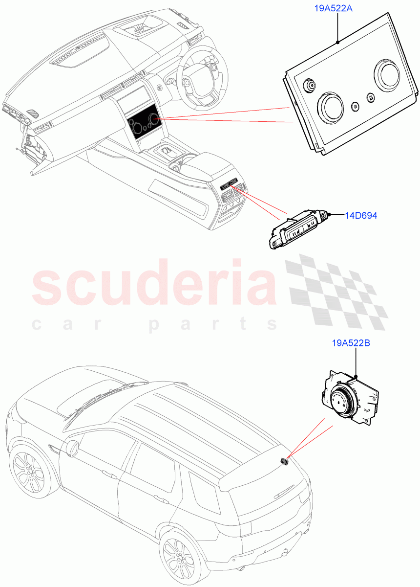 Heater & Air Conditioning Controls(Halewood (UK))((V)FROMLH000001) of Land Rover Land Rover Discovery Sport (2015+) [2.0 Turbo Petrol GTDI]