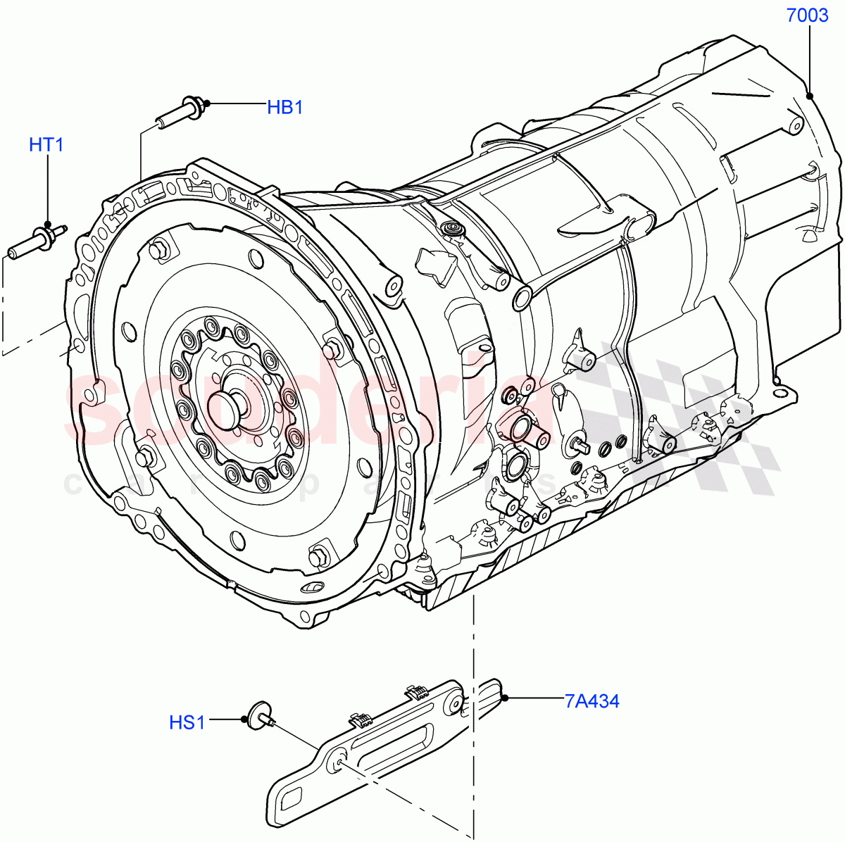 Auto Trans Assy & Speedometer Drive(Nitra Plant Build)(3.0L DOHC GDI SC V6 PETROL,8 Speed Auto Trans ZF 8HP45)((V)FROMK2000001) of Land Rover Land Rover Discovery 5 (2017+) [3.0 Diesel 24V DOHC TC]